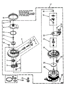 Pump And Motor parts for Kenmore Dishwasher 665.1588581 (6651588581, 665 1588581) from AppliancePartsPros.com