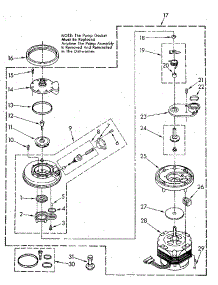 Pump And Motor parts for Kenmore Dishwasher 665.1588582 (6651588582, 665 1588582) from AppliancePartsPros.com