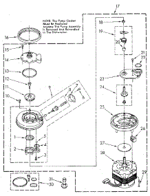 Pump And Motor parts for Kenmore Dishwasher 665.1588583 (6651588583, 665 1588583) from AppliancePartsPros.com