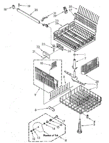 Dishrack parts for Kenmore Dishwasher 665.1588583 (6651588583, 665 1588583) from AppliancePartsPros.com