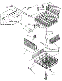 Dishrack parts for Kenmore Dishwasher 665.1588584 (6651588584, 665 1588584) from AppliancePartsPros.com