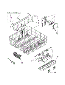Upper Rack And Track parts for Kenmore Dishwasher 665.15889000 (66515889000, 665 15889000) from AppliancePartsPros.com