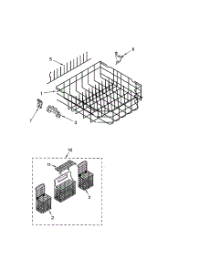 Lower Rack parts for Kenmore Dishwasher 665.15889000 (66515889000, 665 15889000) from AppliancePartsPros.com