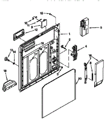 Inner Door parts for Kenmore Dishwasher 665.15891791 (66515891791, 665 15891791) from AppliancePartsPros.com