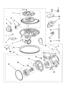 Pump And Motor Parts parts for Kenmore Dishwasher 665.15892100 (66515892100, 665 15892100) from AppliancePartsPros.com