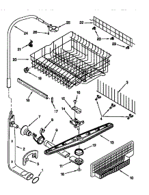 Upper Dishrack And Water Feed parts for Kenmore Dishwasher 665.15895792 (66515895792, 665 15895792) from AppliancePartsPros.com