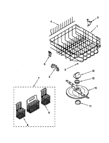 Lower Dishrack parts for Kenmore Dishwasher 665.15895793 (66515895793, 665 15895793) from AppliancePartsPros.com