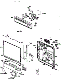 Escutcheon And Door Assembly parts for Kenmore Dishwasher 363.1404897 (3631404897, 363 1404897) from AppliancePartsPros.com