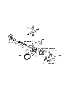 Motor Pump Mechanism&Spray Arm parts for Kenmore Dishwasher 363.14051691 (36314051691, 363 14051691) from AppliancePartsPros.com