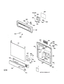 Escutcheon & Door Assembly parts for Kenmore Dishwasher 363.14061791 (36314061791, 363 14061791) from AppliancePartsPros.com