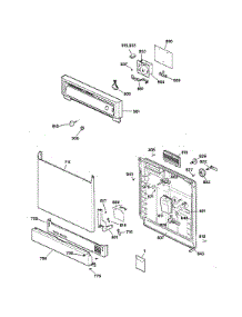 Escutcheon & Door Assembly parts for Kenmore Dishwasher 363.14072792 (36314072792, 363 14072792) from AppliancePartsPros.com