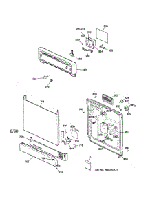 Escutcheon & Door Assembly parts for Kenmore Dishwasher 363.14075791 (36314075791, 363 14075791) from AppliancePartsPros.com