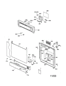 Escutcheon & Door Assembly parts for Kenmore Dishwasher 363.14081994 (36314081994, 363 14081994) from AppliancePartsPros.com
