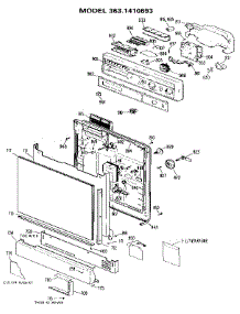 Escutcheon And Door parts for Kenmore Dishwasher 363.1410693 (3631410693, 363 1410693) from AppliancePartsPros.com