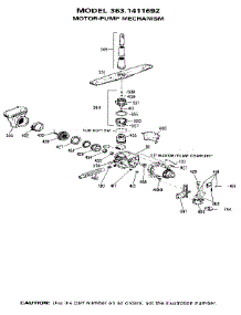 Pump And Motor parts for Kenmore Dishwasher 363.1411692 (3631411692, 363 1411692) from AppliancePartsPros.com
