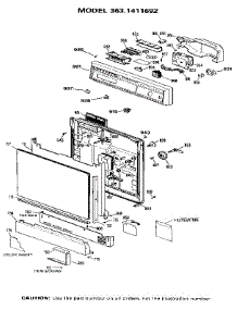 Escutcheon And Door parts for Kenmore Dishwasher 363.1411692 (3631411692, 363 1411692) from AppliancePartsPros.com