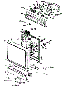 Escutcheon And Door parts for Kenmore Dishwasher 363.1414593 (3631414593, 363 1414593) from AppliancePartsPros.com