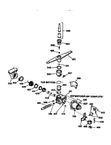 Motor Pump Mechanism parts for Kenmore Dishwasher 363.1414596 (3631414596, 363 1414596) from AppliancePartsPros.com