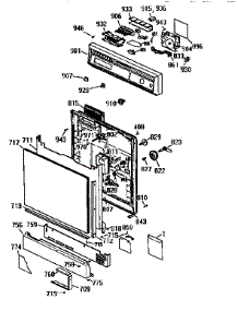 Door And Control Panel parts for Kenmore Dishwasher 363.1414597 (3631414597, 363 1414597) from AppliancePartsPros.com