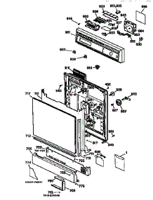Escutcheon And Door Assembly parts for Kenmore Dishwasher 363.1414598 (3631414598, 363 1414598) from AppliancePartsPros.com