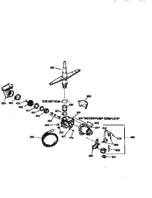 Motor Pump Mechanism &Spray Arm parts for Kenmore Dishwasher 363.1414598 (3631414598, 363 1414598) from AppliancePartsPros.com