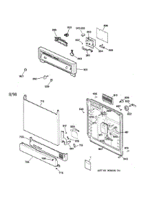 Escutcheon & Door Assembly parts for Kenmore Dishwasher 363.14172791 (36314172791, 363 14172791) from AppliancePartsPros.com