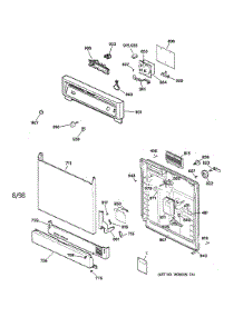 Escutcheon & Door Assembly parts for Kenmore Dishwasher 363.14174791 (36314174791, 363 14174791) from AppliancePartsPros.com