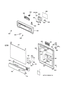 Escutcheon & Door Assembly parts for Kenmore Dishwasher 363.14175791 (36314175791, 363 14175791) from AppliancePartsPros.com