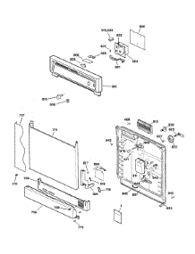 Escutcheon & Door Assembly parts for Kenmore Dishwasher 363.14181202 (36314181202, 363 14181202) from AppliancePartsPros.com