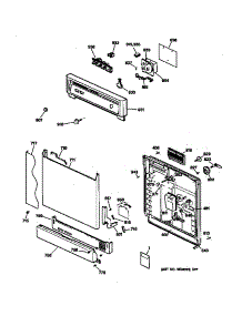 Escutcheon & Door Assembly parts for Kenmore Dishwasher 363.14191992 (36314191992, 363 14191992) from AppliancePartsPros.com
