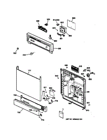 Escutcheon & Door Assembly parts for Kenmore Dishwasher 363.14195991 (36314195991, 363 14195991) from AppliancePartsPros.com