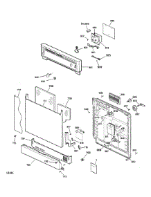 Escutcheon & Door Assembly parts for Kenmore Dishwasher 363.14238100 (36314238100, 363 14238100) from AppliancePartsPros.com