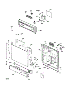 Escutcheon & Door Assembly parts for Kenmore Dishwasher 363.14251100 (36314251100, 363 14251100) from AppliancePartsPros.com