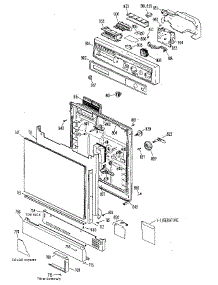 Escutcheon And Door parts for Kenmore Dishwasher 363.1430690 (3631430690, 363 1430690) from AppliancePartsPros.com