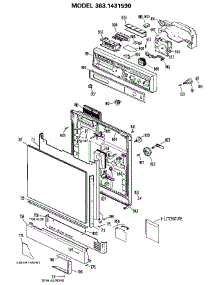 Escutcheon And Door parts for Kenmore Dishwasher 363.1431590 (3631431590, 363 1431590) from AppliancePartsPros.com