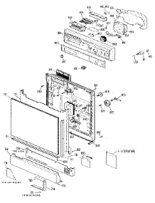 Escutcheon And Door parts for Kenmore Dishwasher 363.1431591 (3631431591, 363 1431591) from AppliancePartsPros.com