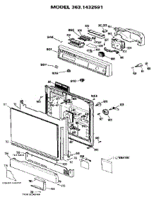Escutcheon And Door parts for Kenmore Dishwasher 363.1432591 (3631432591, 363 1432591) from AppliancePartsPros.com