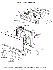 Escutcheon And Door parts for Kenmore Dishwasher 363.1432592 (3631432592, 363 1432592) from AppliancePartsPros.com