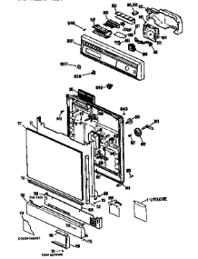 Escutcheon And Door parts for Kenmore Dishwasher 363.1434593 (3631434593, 363 1434593) from AppliancePartsPros.com