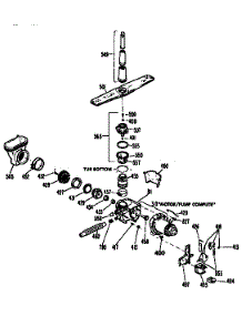 Motor Pump Mechanism parts for Kenmore Dishwasher 363.1434593 (3631434593, 363 1434593) from AppliancePartsPros.com