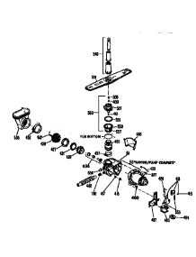 Motor Pump Mechanism parts for Kenmore Dishwasher 363.1434594 (3631434594, 363 1434594) from AppliancePartsPros.com