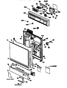 Escutcheon And Door parts for Kenmore Dishwasher 363.1434594 (3631434594, 363 1434594) from AppliancePartsPros.com