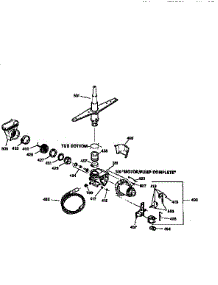 Motor Pump Mechanism&Spray Arm parts for Kenmore Dishwasher 363.1435198 (3631435198, 363 1435198) from AppliancePartsPros.com