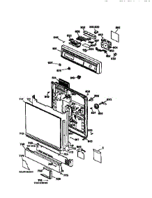 Escutcheon&Door Assembly parts for Kenmore Dishwasher 363.1435598 (3631435598, 363 1435598) from AppliancePartsPros.com