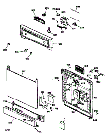 Escutcheon & Door Assembly parts for Kenmore Dishwasher 363.14375791 (36314375791, 363 14375791) from AppliancePartsPros.com