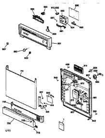 Escutcheon & Door Assembly parts for Kenmore Dishwasher 363.14378890 (36314378890, 363 14378890) from AppliancePartsPros.com