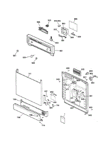 Escutcheon & Door Assembly parts for Kenmore Dishwasher 363.14378892 (36314378892, 363 14378892) from AppliancePartsPros.com