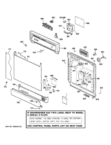 Escutcheon & Door Assembly parts for Kenmore Dishwasher 363.14387000 (36314387000, 363 14387000) from AppliancePartsPros.com