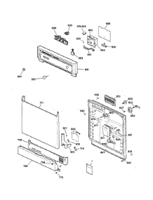 Escutcheon & Door Assembly parts for Kenmore Dishwasher 363.14395990 (36314395990, 363 14395990) from AppliancePartsPros.com