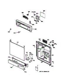 Escutcheon & Door Assembly parts for Kenmore Dishwasher 363.14395991 (36314395991, 363 14395991) from AppliancePartsPros.com